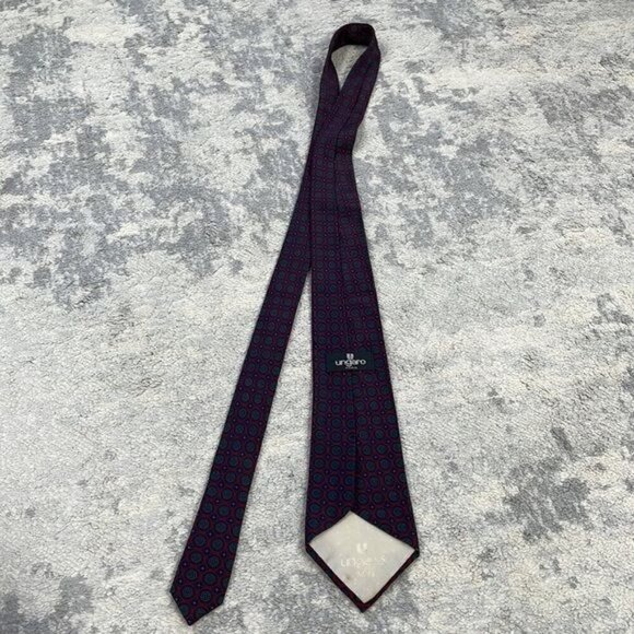 Ungaro Paris Handmade in Spain Silk Neck Tie Business Formal Party Geometric - Picture 3 of 10
